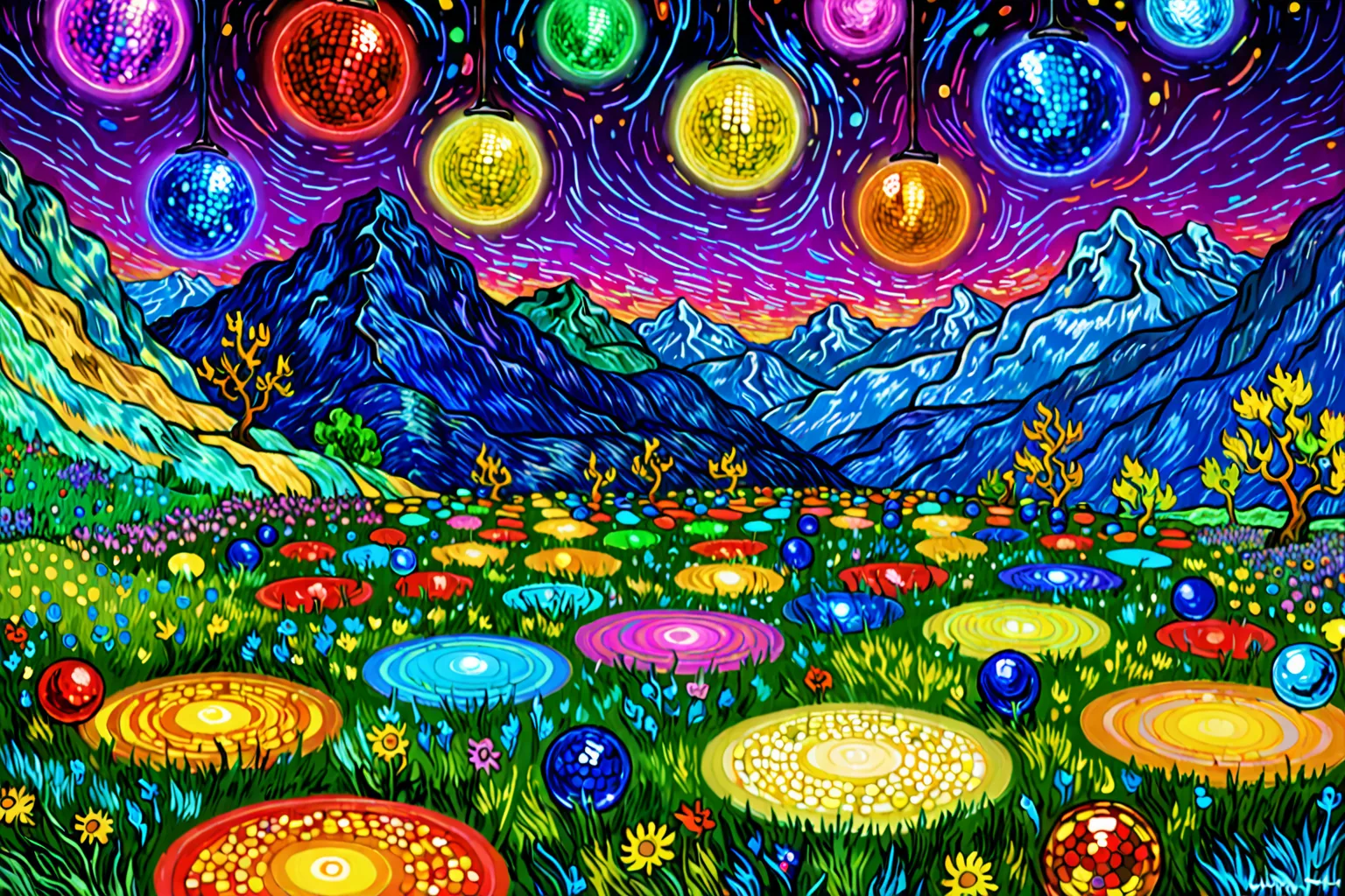 “A Meadow in the Mountains: Le Mas De Saint-Paul” by Vincent van Gogh